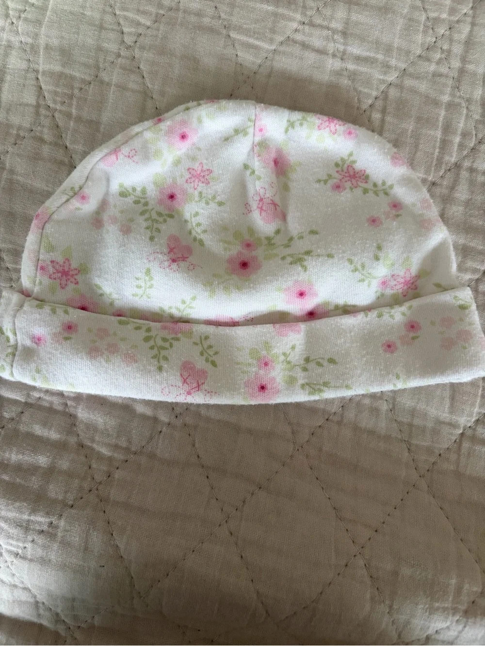 Baby Girl Newborn/0-3 Month Clothing Lot 11 Pieces Hats Bodysuits 100% Cotton